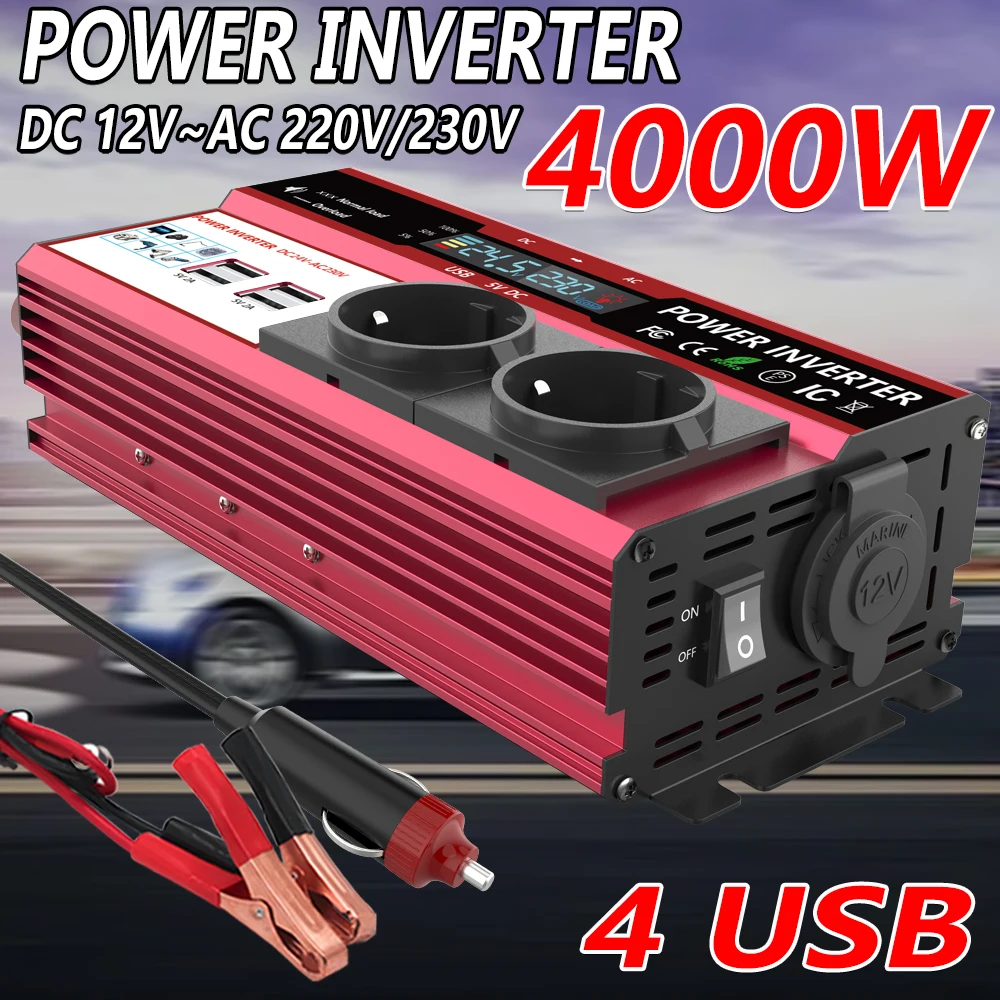 Power Inverter 12V 220V 4000W Continuous - Inverter 12V ke 220V, daya puncak