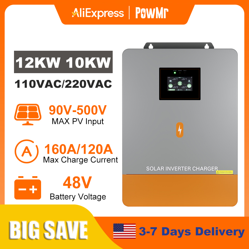 Split Phase Inverter 10Kw 110V 220V - PowMr 12KW 10KW Inverter Fasa Terpisah