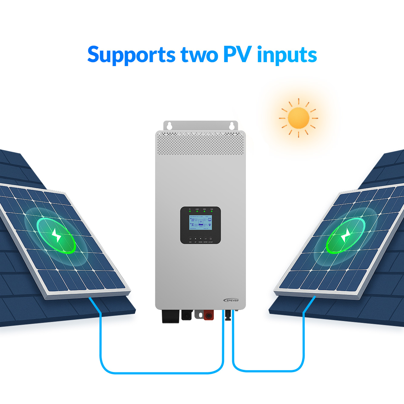 Inverter Epever DC 24V 48V ke  - Hybrid Solar Inverter 5.5Kw Mppt 48V ulasan dan harga