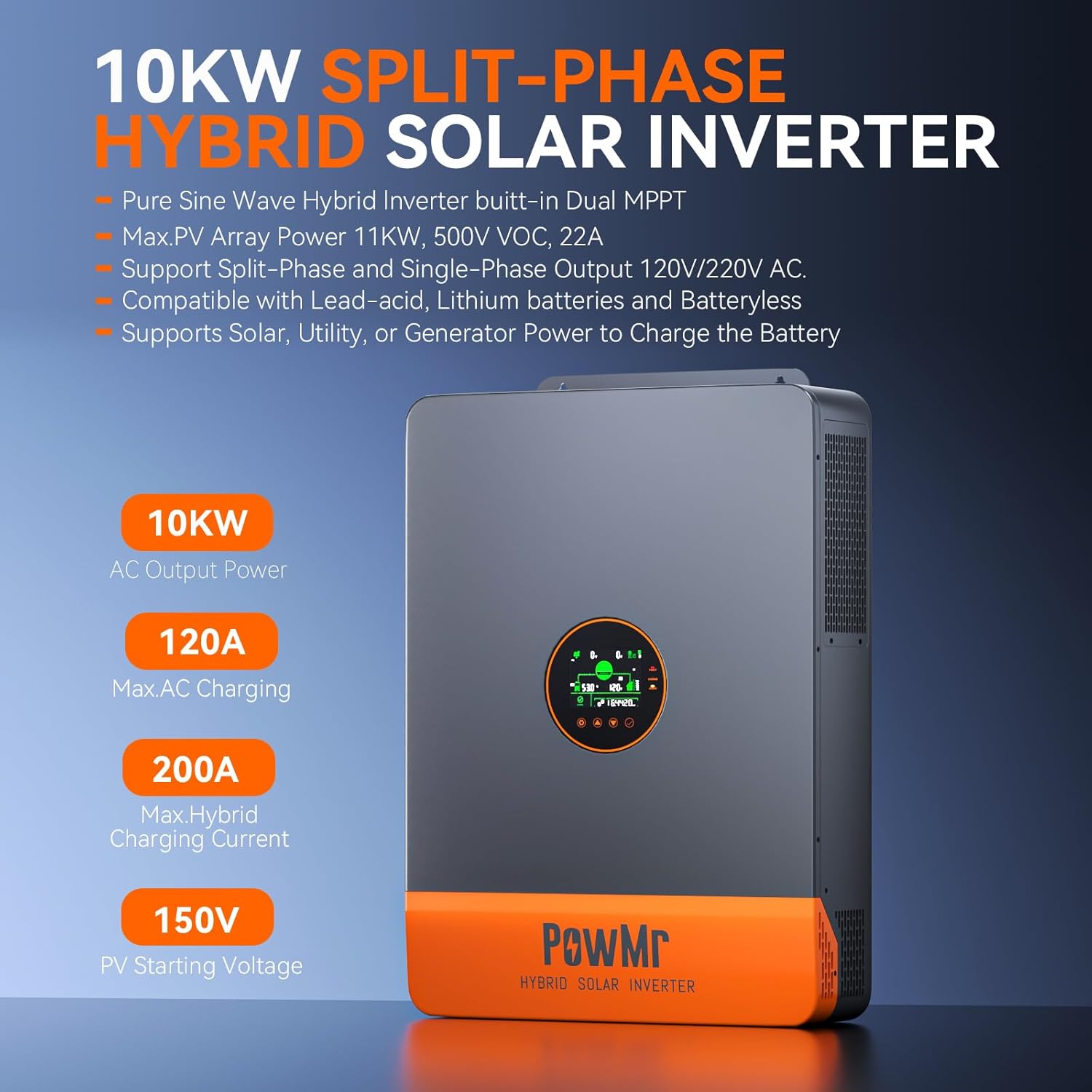 PowMr 10KW Inverter Fase Terpi - Split Phase Inverter 10Kw 110V 220V ulasan dan harga