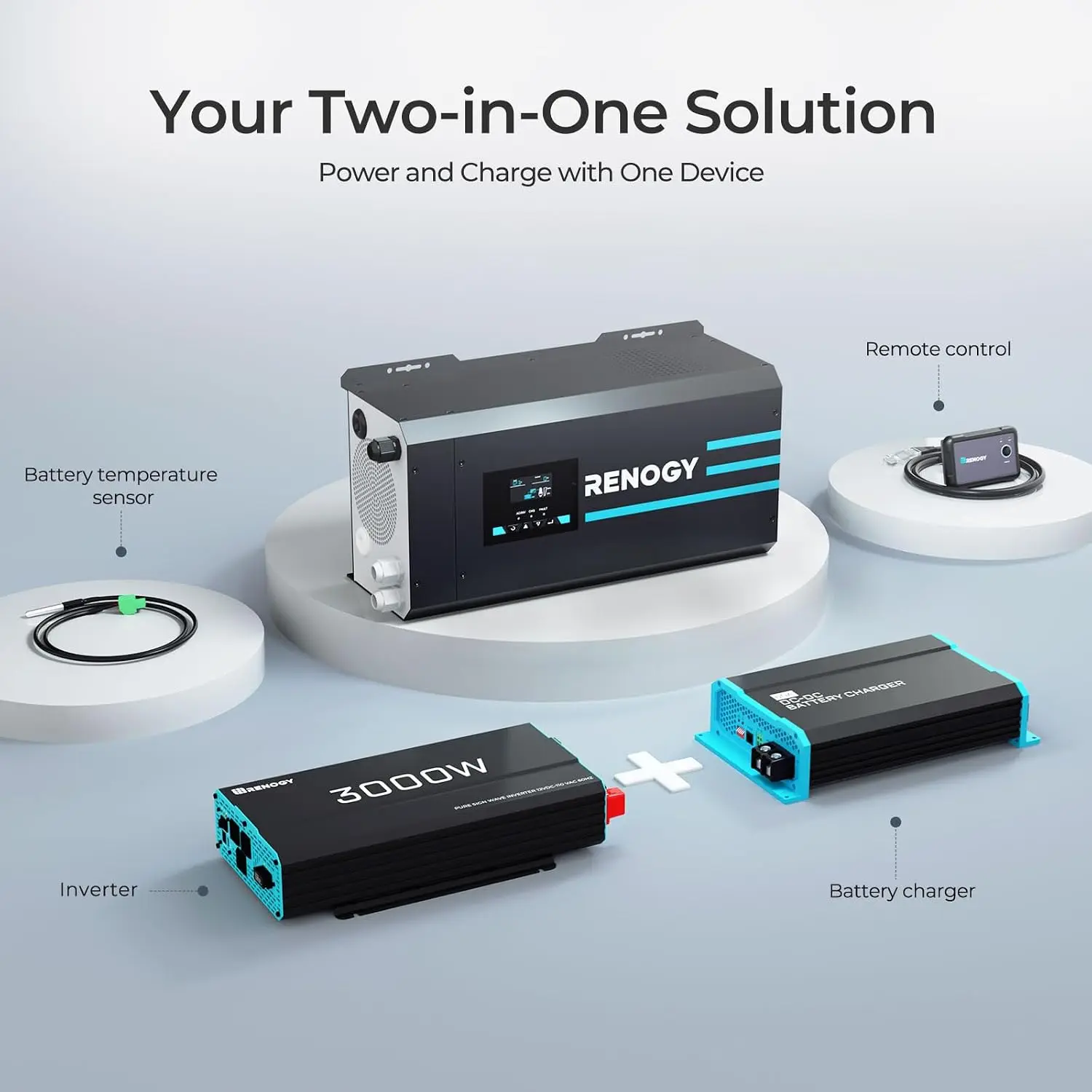 Renogy 3000w Inverter Pengisi  - Rv Pure Sine Inverter Charger 3000W 12V ulasan dan harga